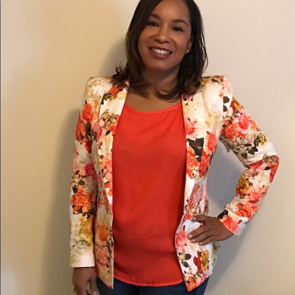 Zara floral blazer